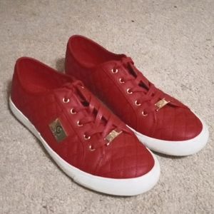 G by Guess Backer 2 Canvas Flats Sneakers Red Lace Up 9.5